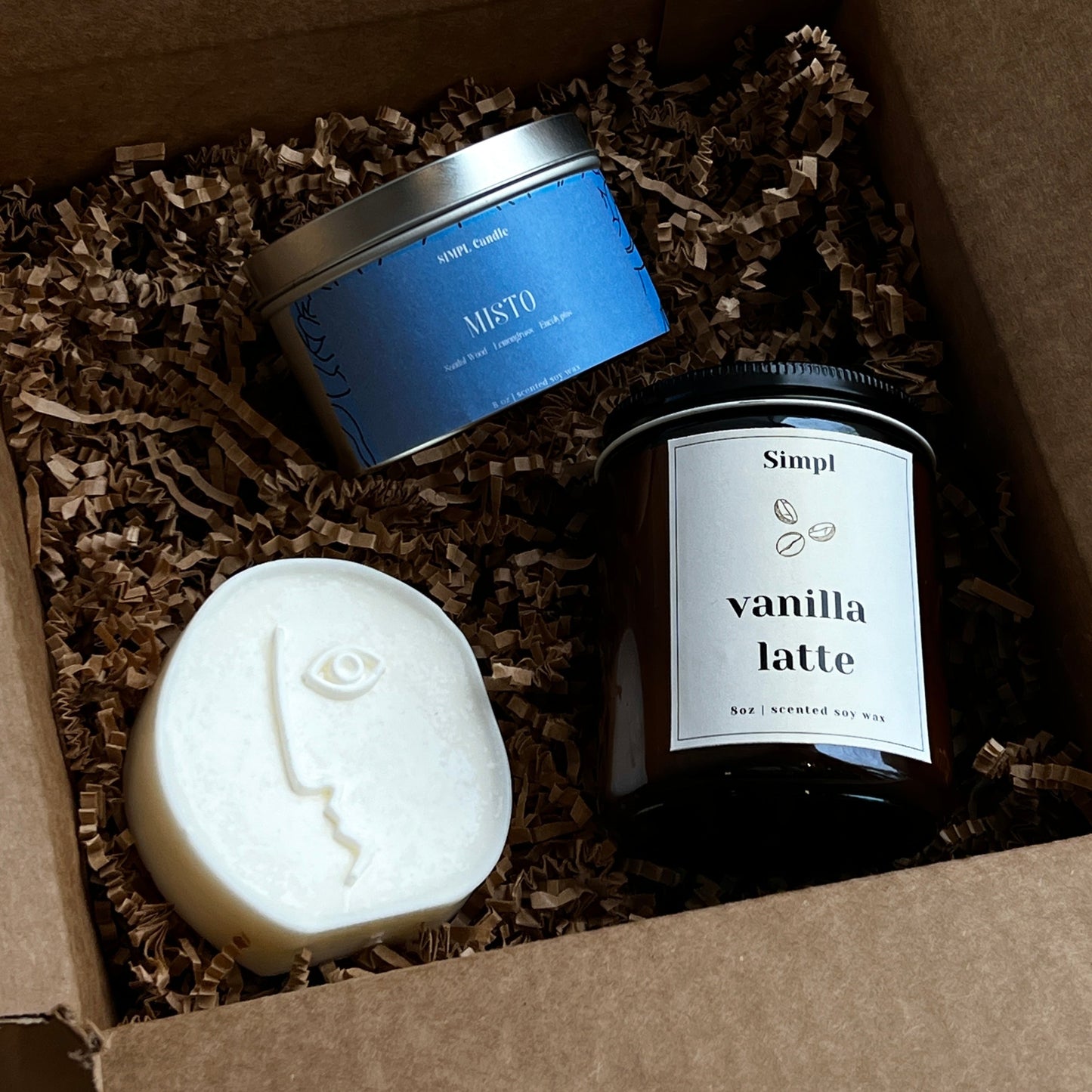 Coffee Scented Candle Gift Set | Vanilla Latte + Misto + Rumi The Poet