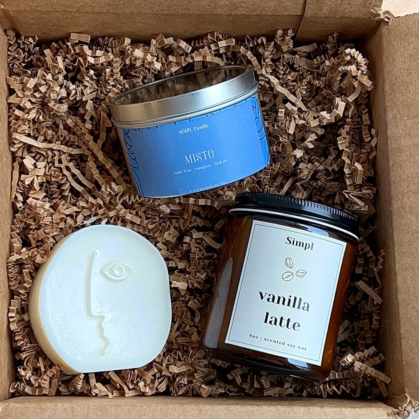 Coffee Scented Candle Gift Set | Vanilla Latte + Misto + Rumi The Poet